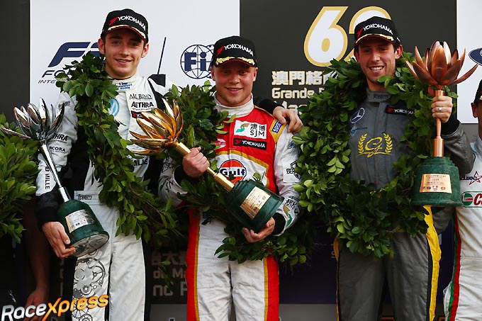 Rosenqvist LeClerc en Sims Suncity Group F3 Macau Grand Prix Podium RaceXpress
